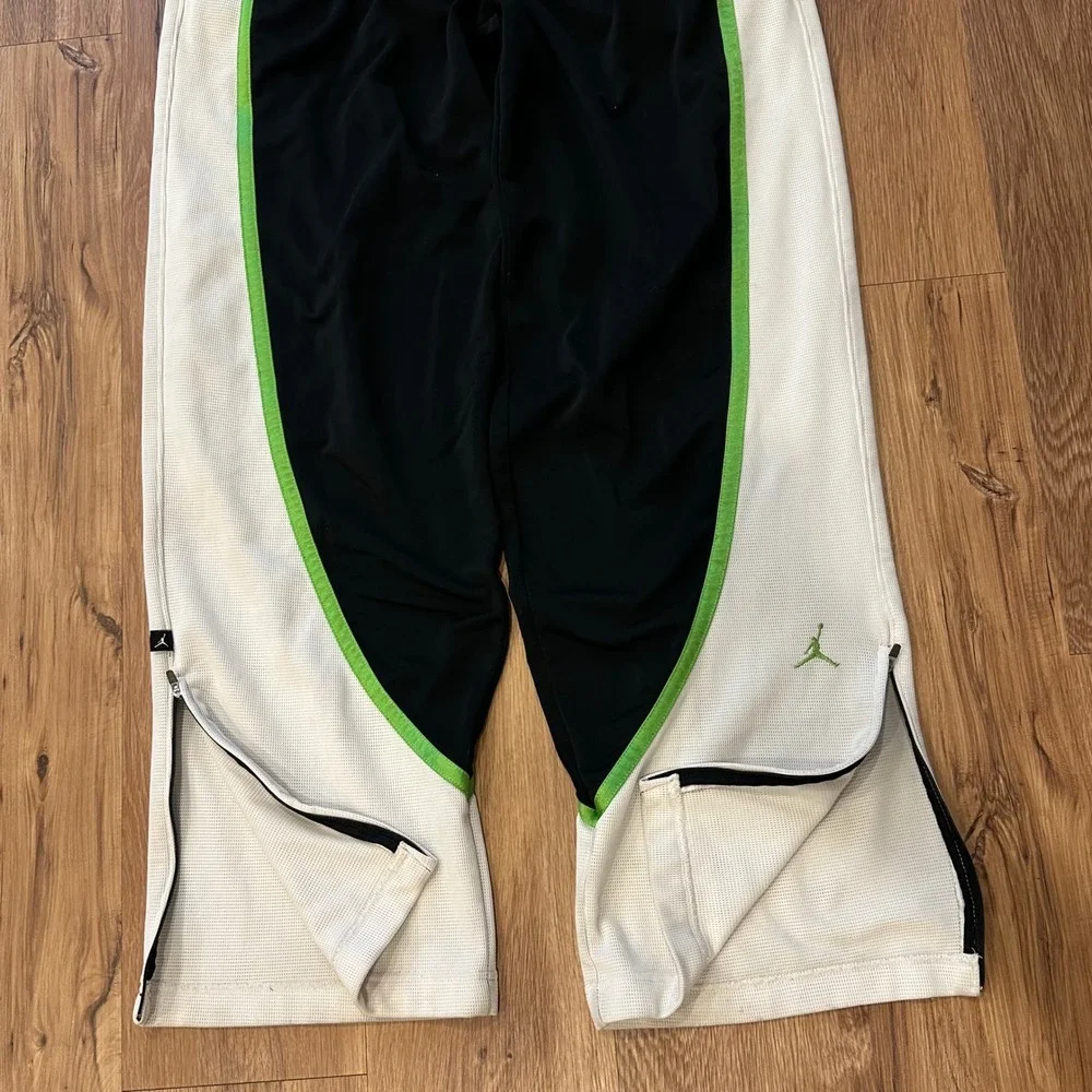 Air Jordan Mens XXL Tracksuit Jacket Pants Set Jumpman Mesh Black Lime Green XXL